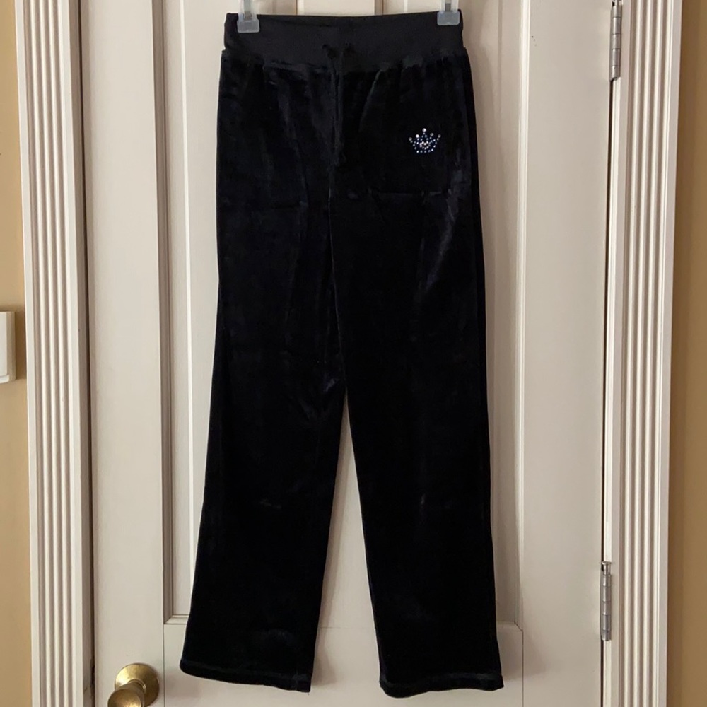 Black velvet pants